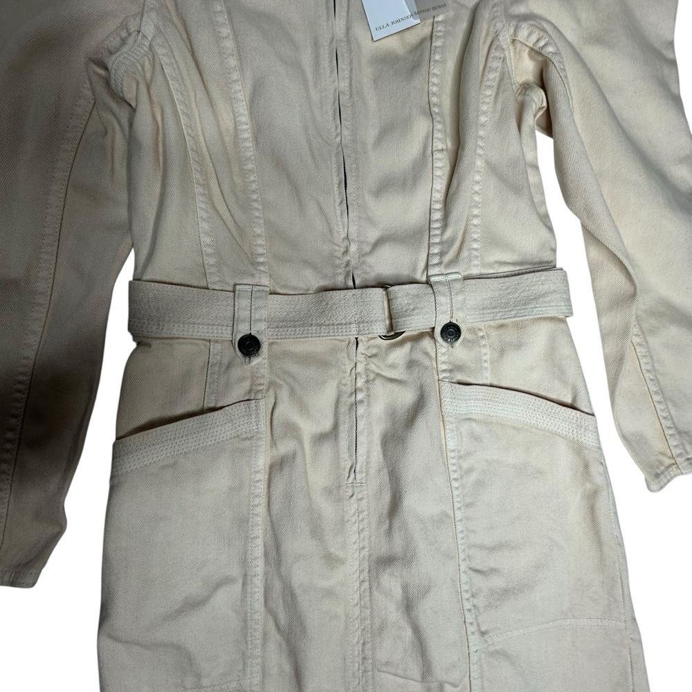 NWT Ulla Johnson Belted Cori Mini Denim Dress in Oat 4 - Picture 8 of 15